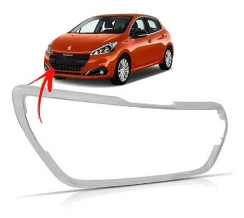 Friso Moldura Grade Parachoque Peugeot 208 2017 Á 2020 Cinza Mebuscar