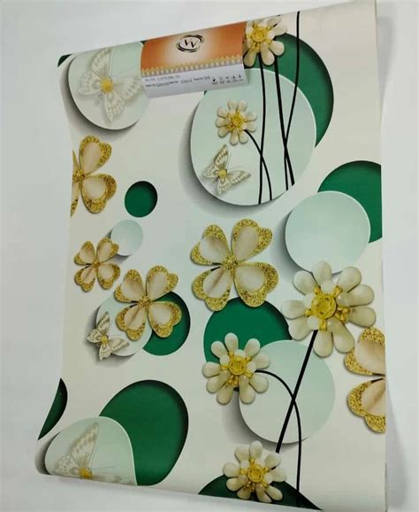 Vv Vertical Shape Floral Design Printed Pvc Wallpaper At Rs Roll