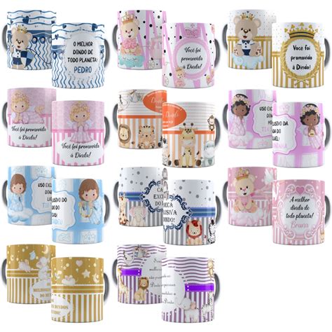 Kit Canecas De Porcelana Personalizada Padrinho E Madrinha De