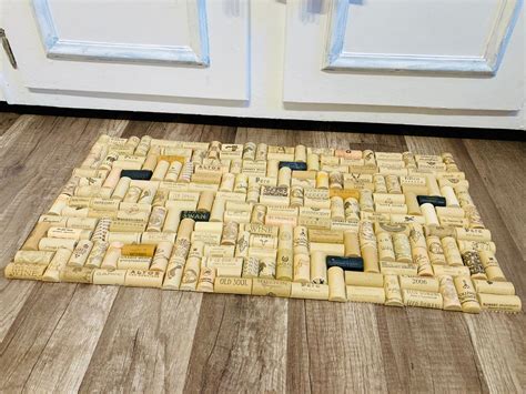 Up Cycled Wine Cork Floor Mat Etsy