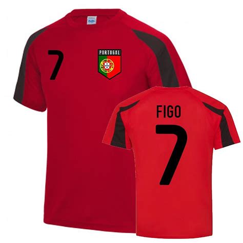 Luis Figo Portugal Sports Training Jersey (Red-Black) | Fruugo US