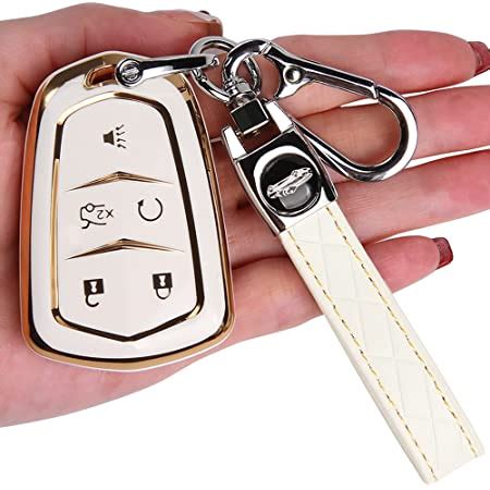 Cacacar For Cadillac Key Fob Cover Premium Soft TPU Full Protection