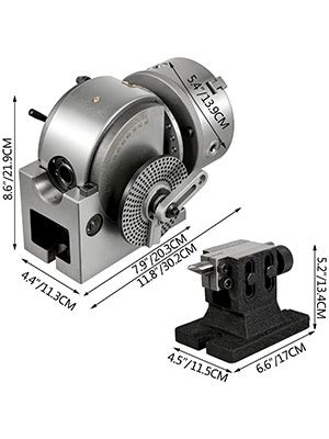 Vevor Dividing Head Bs Dividing Head Set Jaw Chuck Semi