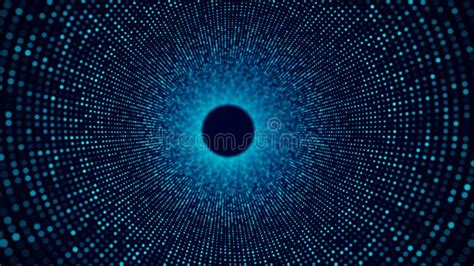 Abstract Wireframe Tunnel Blue Wormhole 3D Portal Grid Futuristic