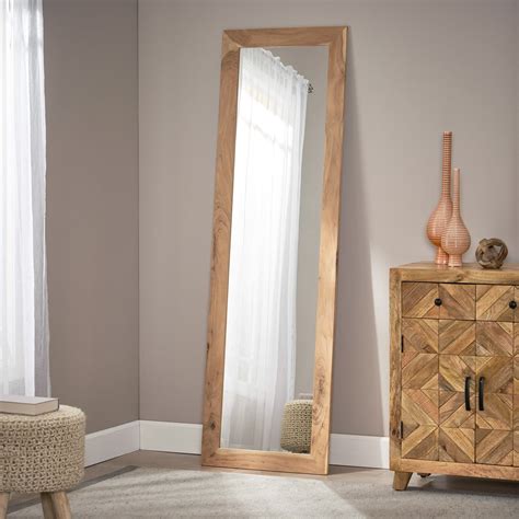 Rustic Floor Mirror With Acacia Wood Frame Nh130113 Noble House