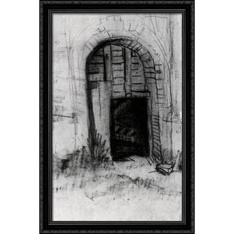 Entrance To The Old Tower 26x40 Large Black Ornate Wood Framed Canvas