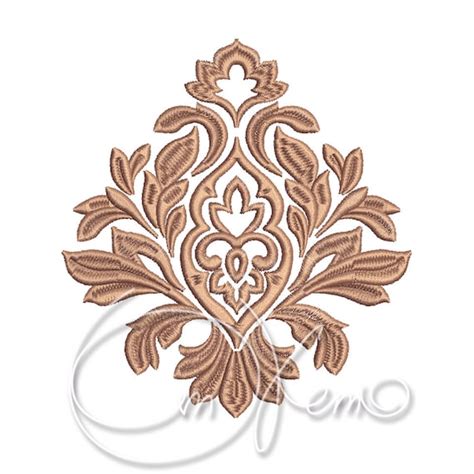 Machine Embroidery Design Damask Element Victorian Design Etsy