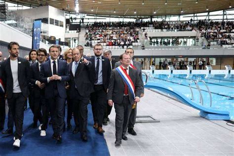 Macron Inaugurates The Olympic Aquatics Centre Saint Denis French