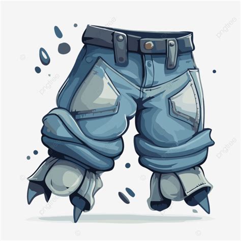 Snow Pants Vector Sticker Clipart Pair Of Cartoon Jeans With Claws On