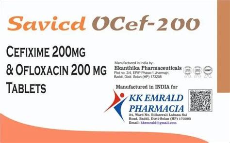 Savicd Ocef Cefixime Ofloxacin Tablet Mg Packaging Size X At