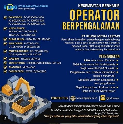 Lowongan Kerja Pt Riung Mitra Lestari Pertambangan Loker Medan