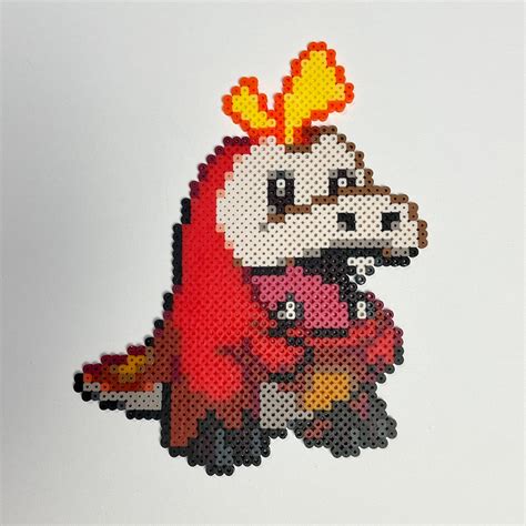 Pok Mon Fuecoco Perler Bead Art Etsy