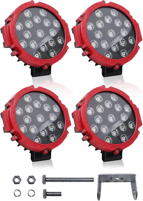 Amazon AUTOXBERT 7 Inch Round LED Offroad Lights 51W Fog Driving