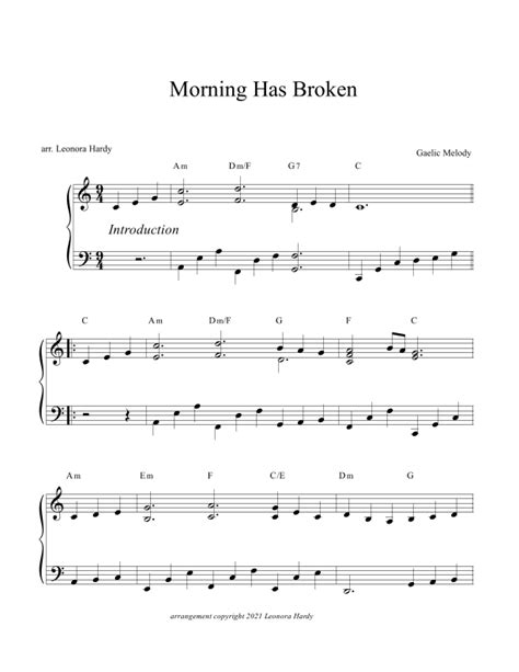 Morning Has Broken Sheet Music Traditional Piano And Vocal