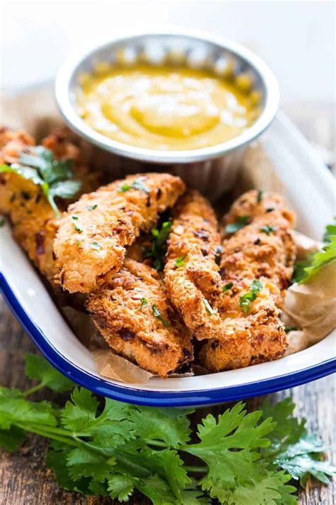 Baked Coconut Chicken Tenders With Mango Mustard Sauce My Food Story