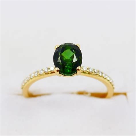 18 Kt Gelbgold Ring 1 25 Ct Turmalin Diamanten Catawiki