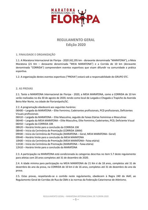 PDF REGULAMENTO GERAL Edição 2020 original de identidade deverá ser