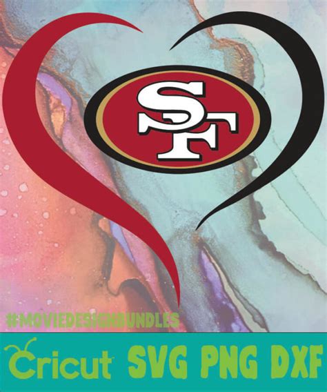 SAN FRANCISCO 49ERS NFL HEART SVG PNG DXF Movie Design Bundles