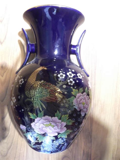 Cobalt Blue Kutani Style Vase Vases Home D Cor Trustalchemy