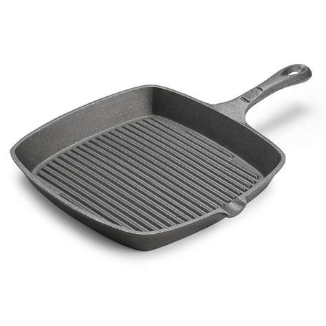 Tomlinson 1023000 Preseasoned Square Cast Iron Skillet 9 1 2 Ribbed