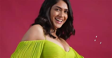 hottest gifs  mrunal thakur flaunting  fine curves  ample