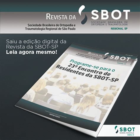 Confira a última edição da Revista da SBOT SP SBOT Regional São Paulo