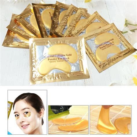 5 8 10pair Crystal Collagen Gold Powder Eye Mask Anti Aging Dark