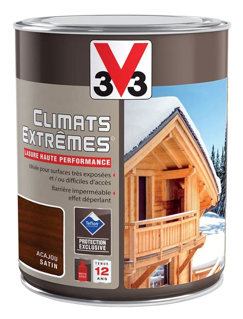 Lasure bois Climats Extrêmes Satin Acajou Pot 1l Bricorama