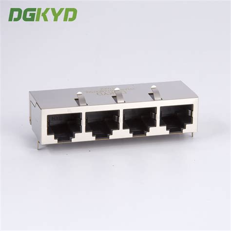 1x4 Multiple Port Rj45 Modular Jack Quad Ports Connector Combo For Lan