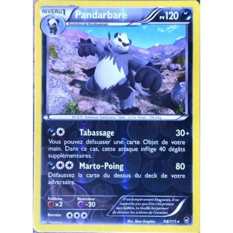 Carte Pok Mon Pandarbare Pv Rare Reverse Xy Poings Furieux