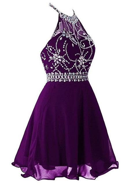 Tangfuti Halter Beaded Short Prom Dresses Chiffon Homecoming Dresses 115