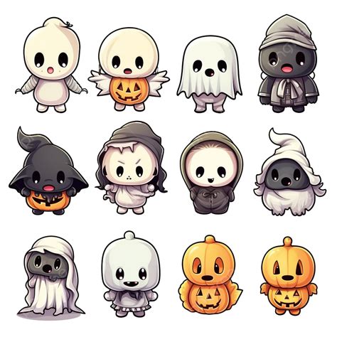 Cute But Scary Halloween Character Illustration Design Collection ...