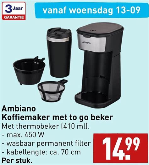 Ambiano Koffiemaker Met To Go Beker Aanbieding Bij ALDI