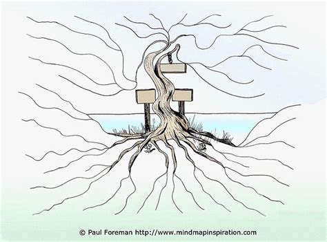 A Drawing Of A Tree With Its Roots Exposed