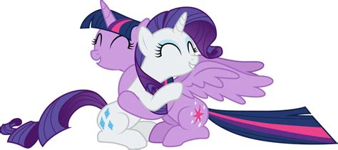 Rarity and Twilight Sparkle hugging by CloudyGlow on DeviantArt