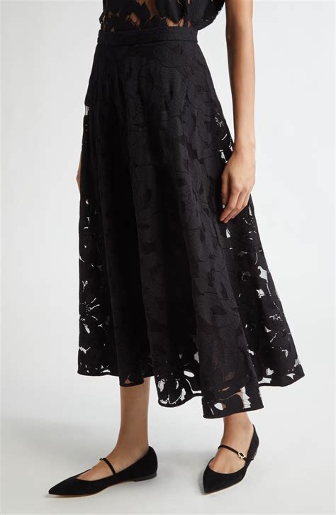 Max Mara Zitto Floral Lace Midi Skirt Nordstrom