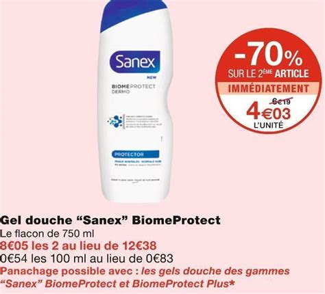 Promo Sanex Gel Douche Biomeprotect Chez Monoprix