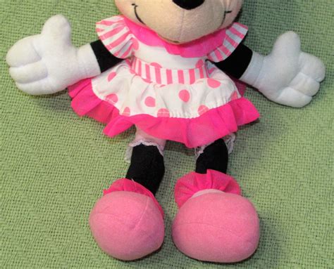 Mattel Minnie Mouse Plush Doll 14 Disney Character Pink Polka Dot