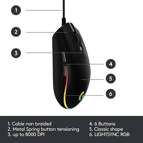 alarbashcomputer.com:Logitech G203 Black wired gaming mouse