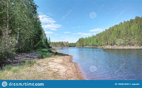 The River Skelleftealven In Vasterbotten In Sweden Stock Image Image