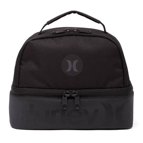 Hurley Hurley Insulated Two Way Compartment Lunch Tote Bag In Black Grailed