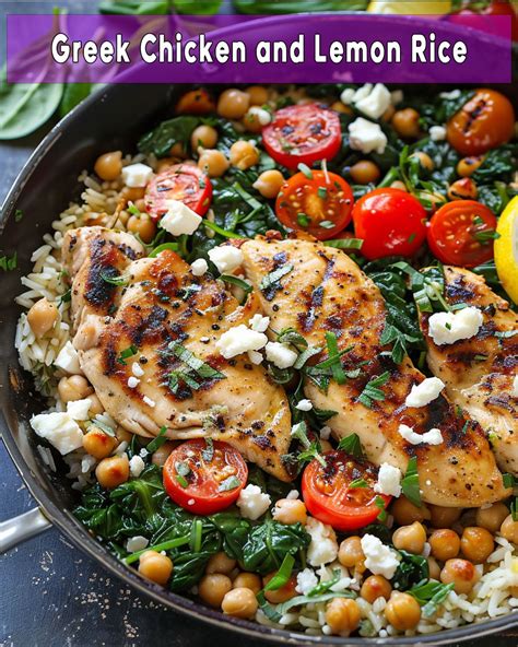 Greek Chicken With Lemon Rice Recipe Foodyhealthylife