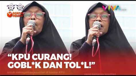 Emak Emak Pendukung Anies Ngamuk Di Depan Kpu Youtube