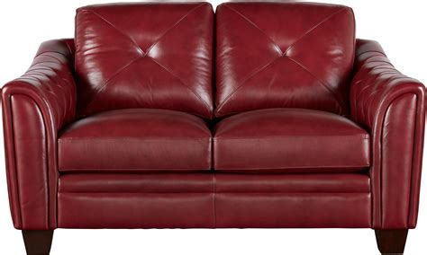 Red Leather Loveseat – Flower Love