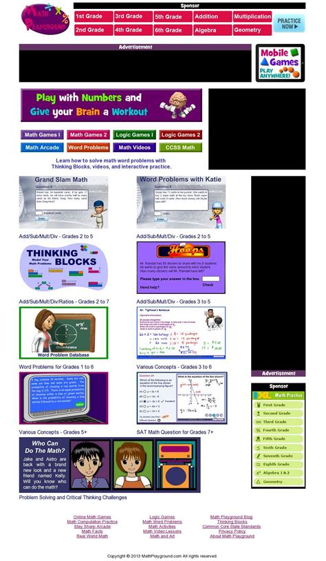 The website 'http://www.mathplayground.com/wordproblems.html' courtesy ...