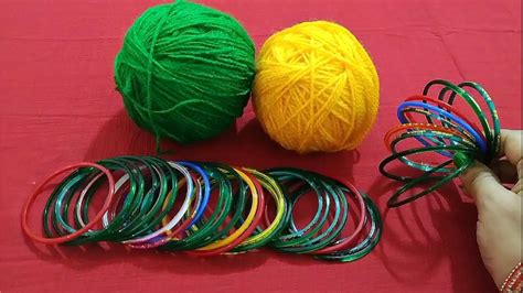 Best Home Decor Idea Out Of Waste Bangles And Wool New Craft Idea Out