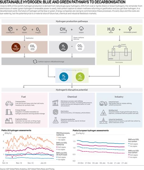 Infographic Sustainable Hydrogen Blue And Green Pathways To Decarbonization Sandp Global