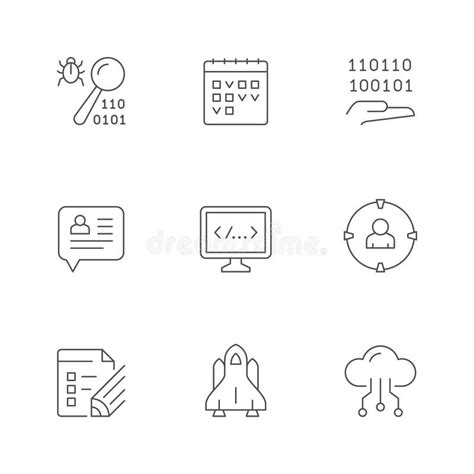 Set Line Icons Of Devops Stock Vector Illustration Of Cloud 253031517