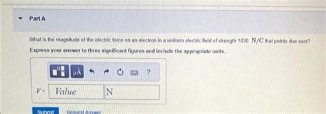 Solved What is the magnitude of the electric force on an | Chegg.com