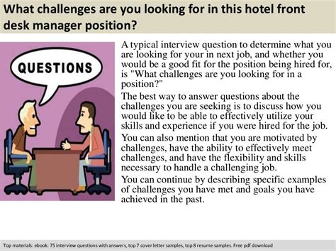 Hotel front desk manager interview questions